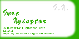 imre nyisztor business card